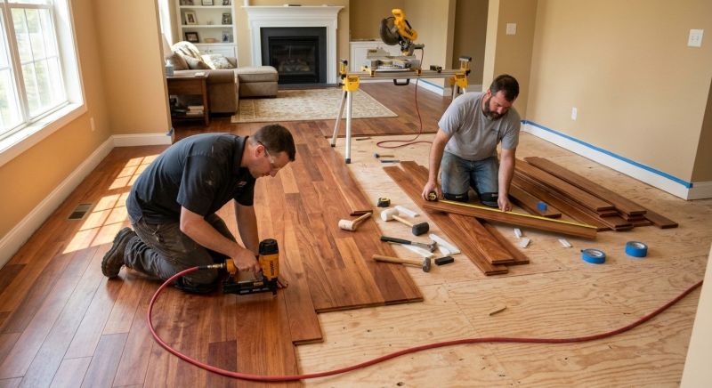 Cherry Floor Installation in Compton, CA